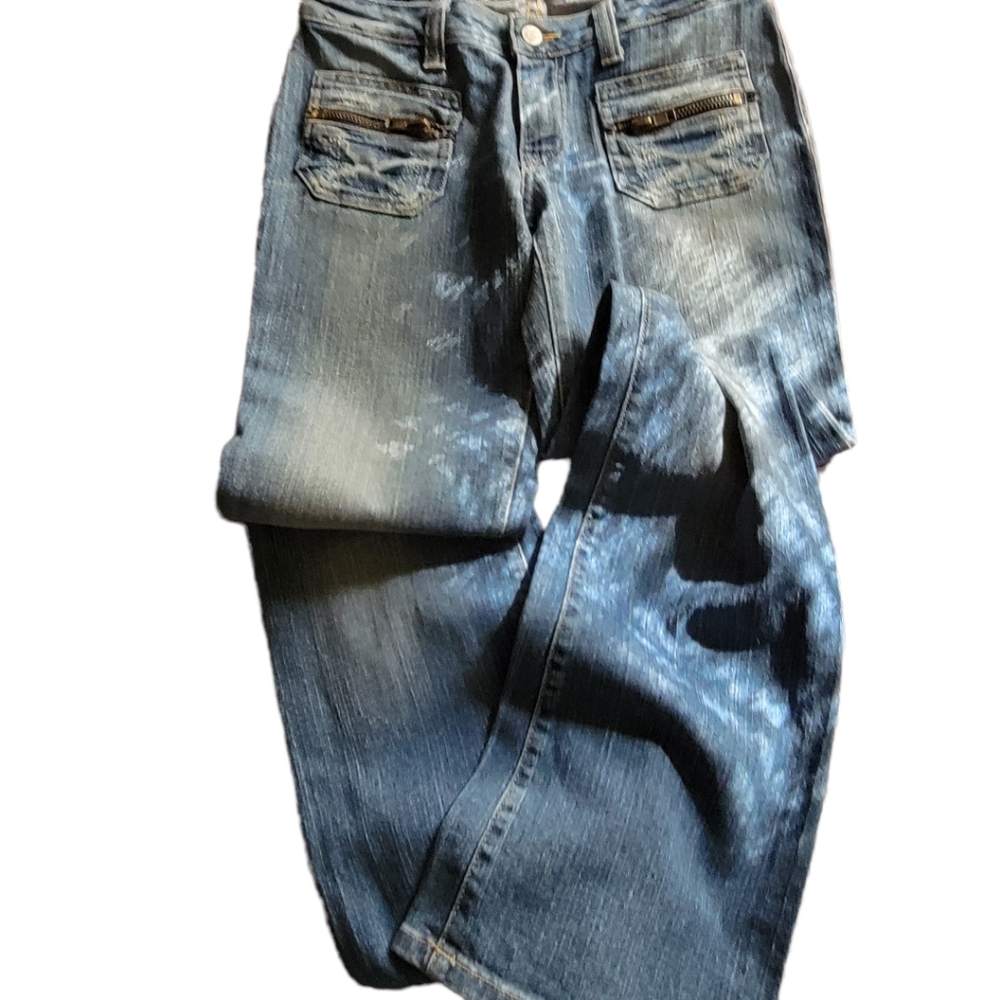 HUDSON | Vintage 2002 Made in USA Mid Waist Flared Jeans w/Zip Pockets Sz.29 - Picture 7 of 16